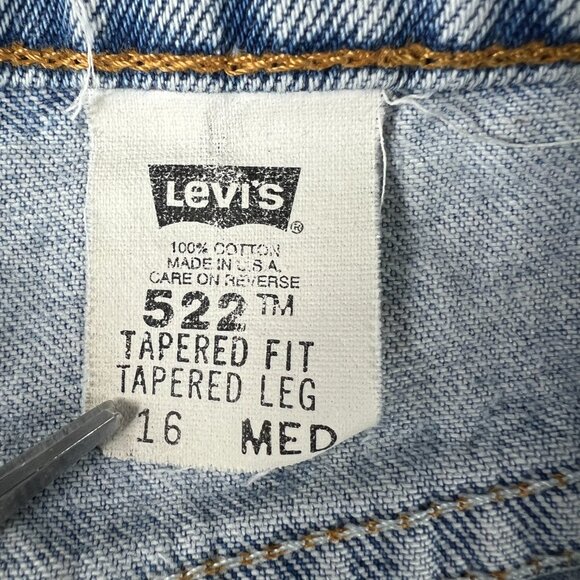 VTG 90s Levi's Jeans Women Measured 33x29 522 Tapered  Light Blue Denim Tag 16 M - Picture 8 of 16